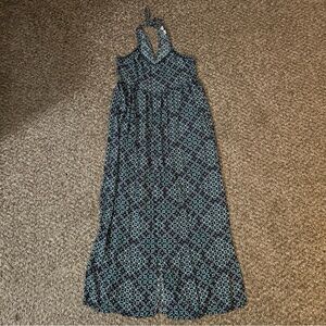 Roxy Womens S Start Something Green Red Spaghetti Strap Maxi Dress Side Slit